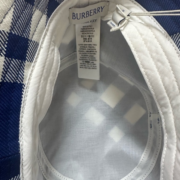 Burberry Check Bucket Hat Blue NWT Medium - Picture 5 of 6